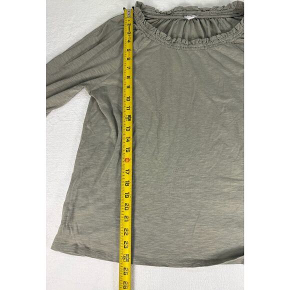 J. JILL PLEATED SLEEVE KNIT PEASANT TOP MEDIUM WOMEN'S GREEN - Picture 5 of 6